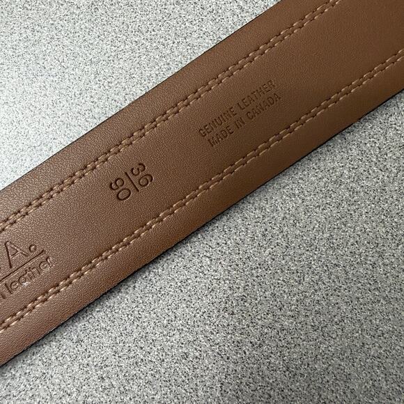 BOSCA Belt Mens Size 36 Brown Leather Dress Silver Buckle Preppy Classic 1 3/8in - Picture 5 of 6